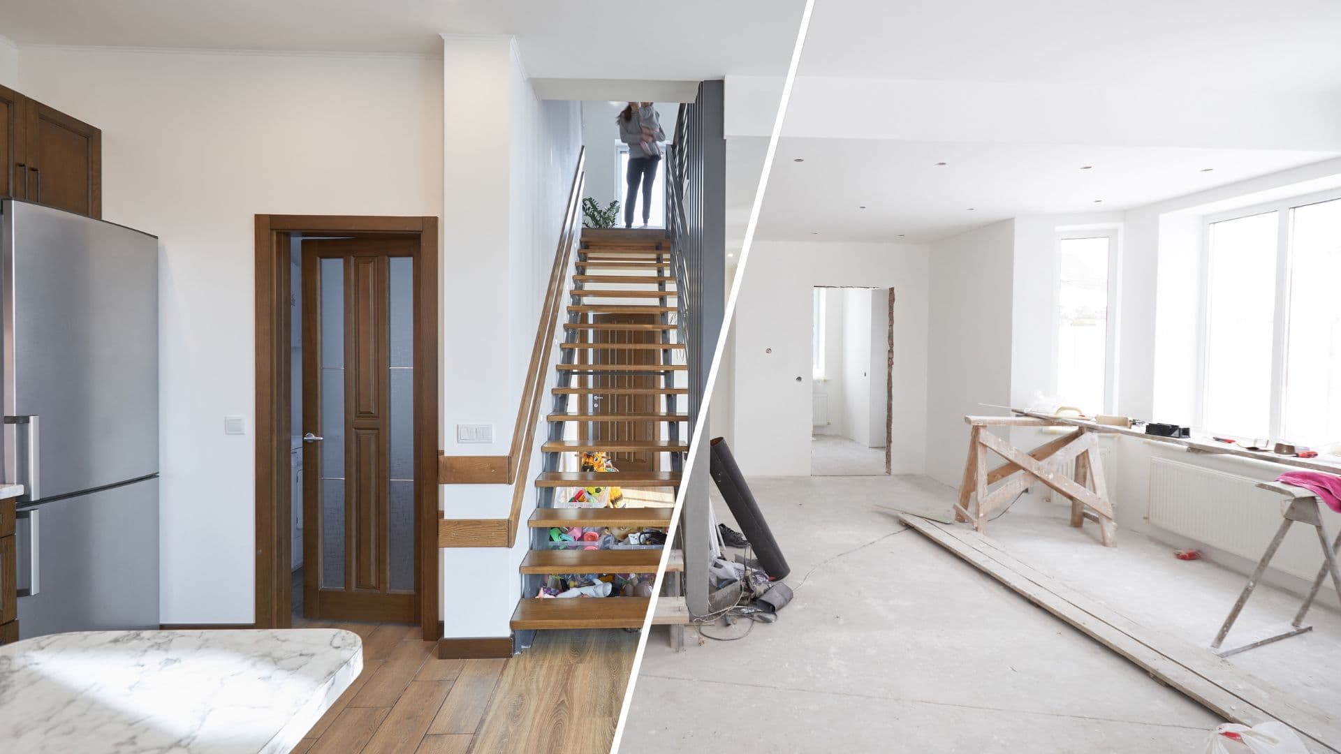Home renovation interior in Albany NY — refinished floors, fresh paint, updated trim