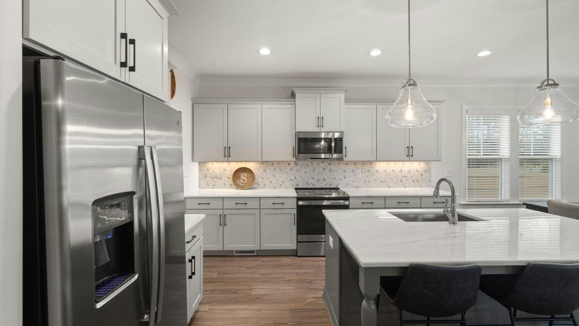 Classic kitchen renovation in Albany NY — refinished cabinets and updated counters